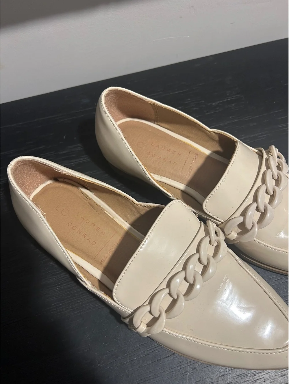 LC Lauren Conrad Demii Chain Loafers in Bone / Cream size 6.5
